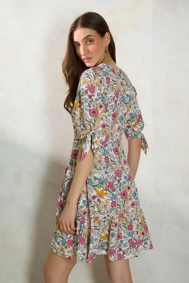 فيرجيو Viscose Floral Daywear A-Line Dresses for Women