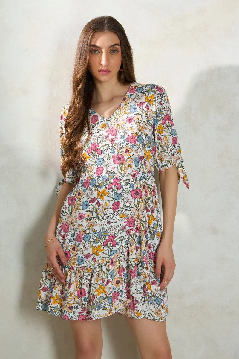 فيرجيو Viscose Floral Daywear A-Line Dresses for Women