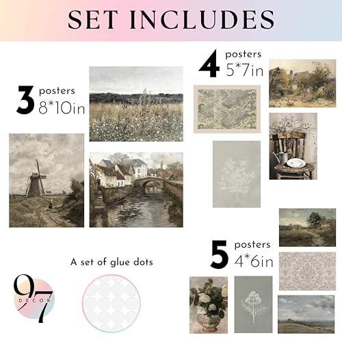 97 Decor Vintage Farmhouse Wall Art Vintage Posters for Room Aesthetic French Country Decor Rustic Pictures Vintage Art Prints Landscape Wall Art for Bedroom 8x10 Unframed - Image 3