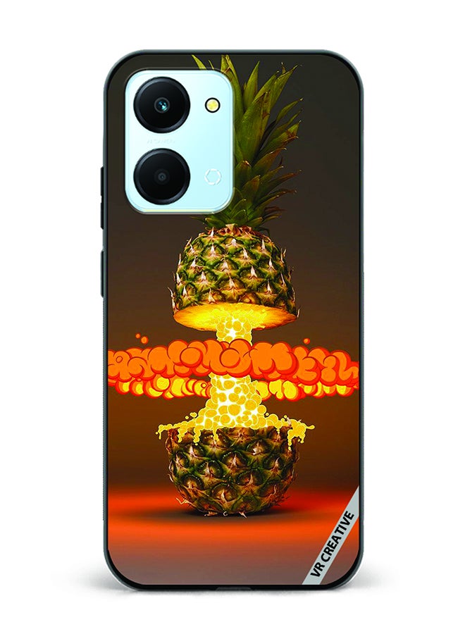 VR CREATIVE Protective Case Cover For Honor Play7T Fire Pineapple Design Multicolour - Image 1