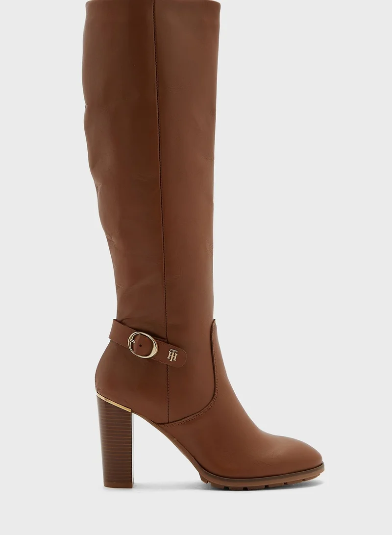 TOMMY HILFIGER Belt Detail High Heel Boots