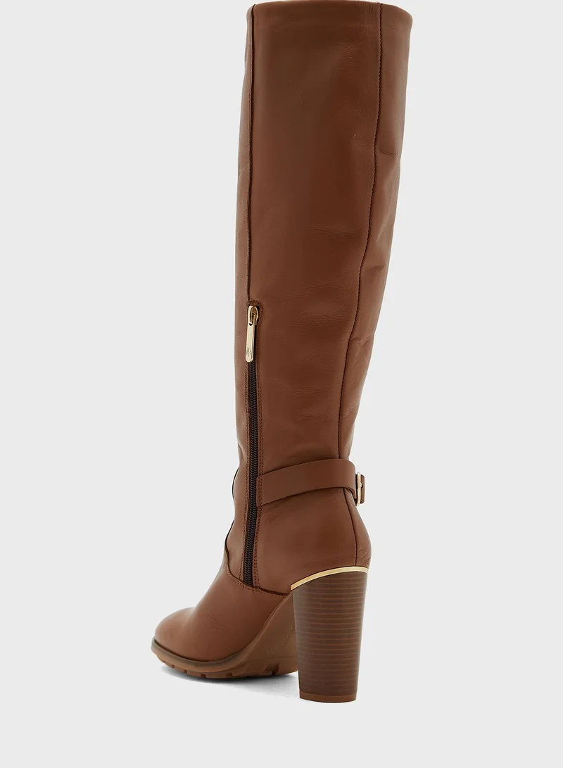 TOMMY HILFIGER Belt Detail High Heel Boots