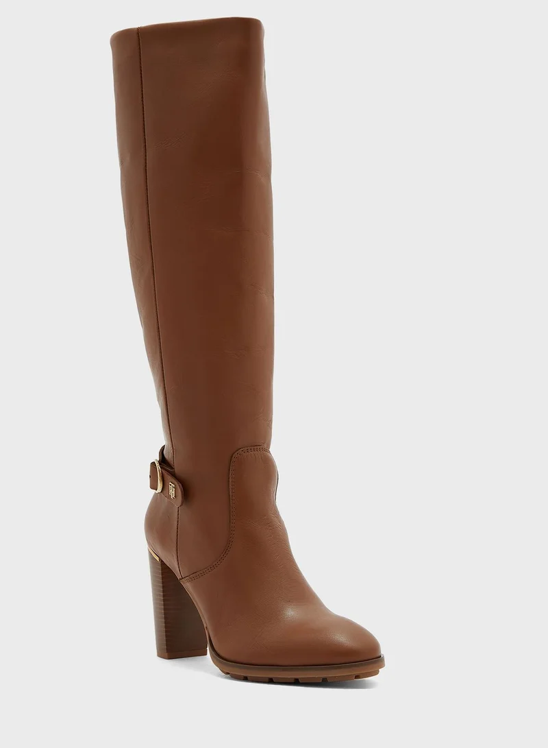 TOMMY HILFIGER Belt Detail High Heel Boots