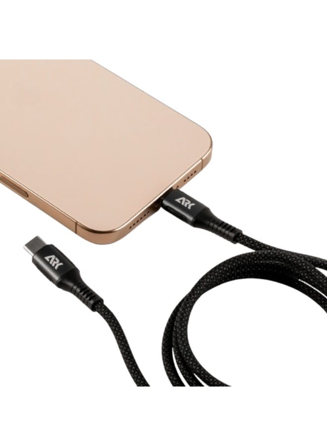 ARKTechno-C2C6001 60W Aluminium Data Cable | Type-C to Type-C Fast Charging Cable | 1M Durable Braided Cord with German Technology | Quick Charge 3.0 Support | Safe & Efficient Power Delivery - Image 1