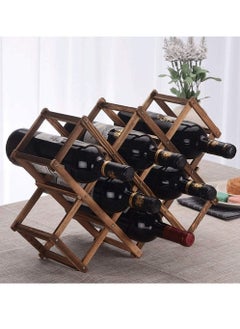 LINGWEI Wooden 10 bottle Wine Storage Rack  - Image 1