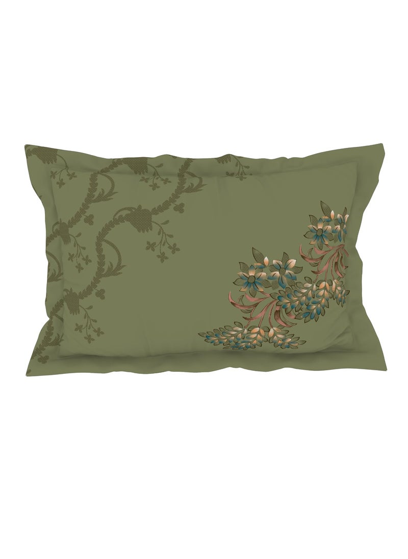 SPACES Spaces 100% Cotton King (198Cmx198Cm+20Cm/43Cmx68Cm) | 144 Tc Percale Floral Fitted Sheet (Icicle)- Lattice  - Image 5