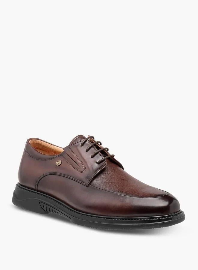 لو كونفورت Men Lace-Up Leather Derby Shoes