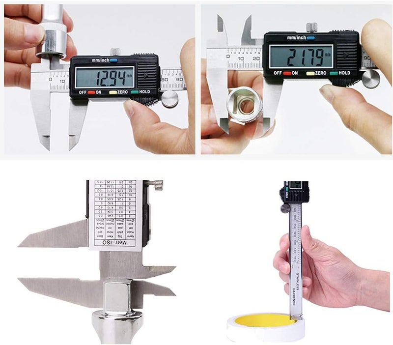 Oudtinx Electronic Digital Caliper Stainless Steel Body with Large LCD Screen | 0-6 Inches | Inch/Millimeter Conversion - Image 5
