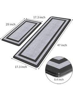 HOOKOR 2PCS Kitchen Mat & Rug, Cushioned Anti-Fatigue Kitchen Floor Mat, Non-Slip Waterproof Kitchen Mats and Rugs Ergonomic Comfort Standing Mat for Kitchen, Floor Home, Office, Sink, Laundry  - Image 2