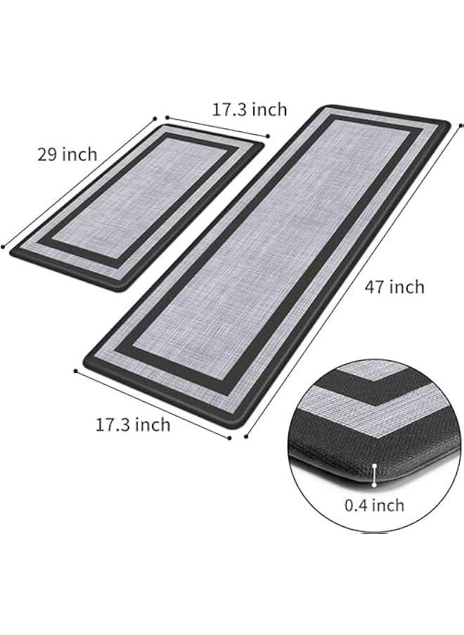 HOOKOR 2PCS Kitchen Mat & Rug, Cushioned Anti-Fatigue Kitchen Floor Mat, Non-Slip Waterproof Kitchen Mats and Rugs Ergonomic Comfort Standing Mat for Kitchen, Floor Home, Office, Sink, Laundry  - Image 2
