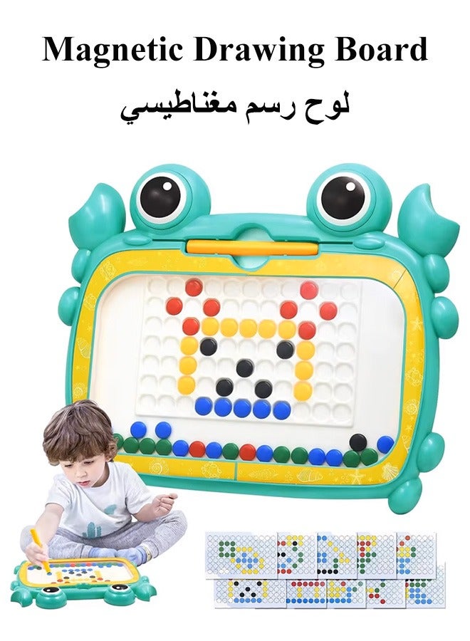 Magnetic Drawing Board, Magnetic Dots Board with 50 Dot Beads and 10 Pattern Booklets, Montessori Toys, Large Magnet Sketch Tablet, Early Learning Sensory Art Toys, Mess Free Drawing Board, Magna Dots Doold Pad, Preschool Educational Toys, Mess Free Drawing Board, Preschool Travel Gifts for Boys Girls  - Image 1