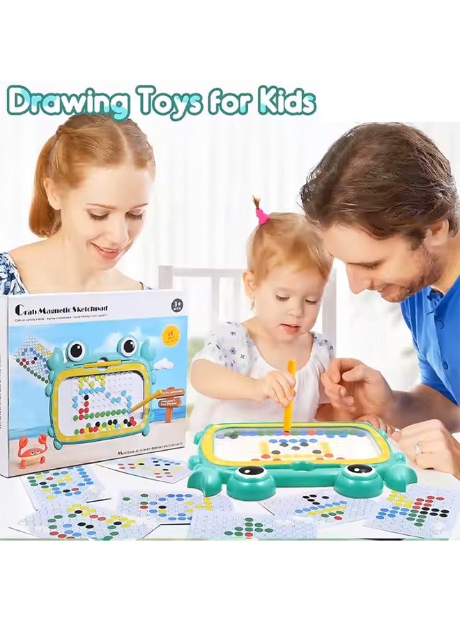 Magnetic Drawing Board, Magnetic Dots Board with 50 Dot Beads and 10 Pattern Booklets, Montessori Toys, Large Magnet Sketch Tablet, Early Learning Sensory Art Toys, Mess Free Drawing Board, Magna Dots Doold Pad, Preschool Educational Toys, Mess Free Drawing Board, Preschool Travel Gifts for Boys Girls  - Image 4