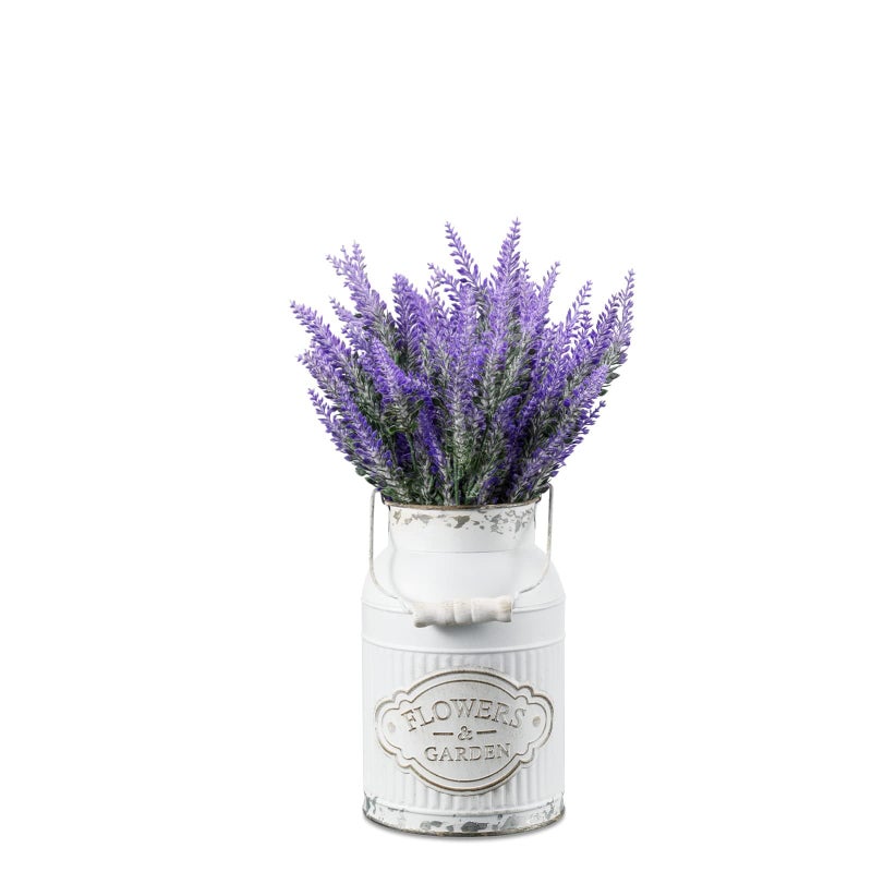 APSOONSELL French Style Shabby Chic Decor White Farmhouse Decor Metal Flower Vase Galvanized Decor for Kitchen  Bathroom  Sparklers for Weddings - Image 2