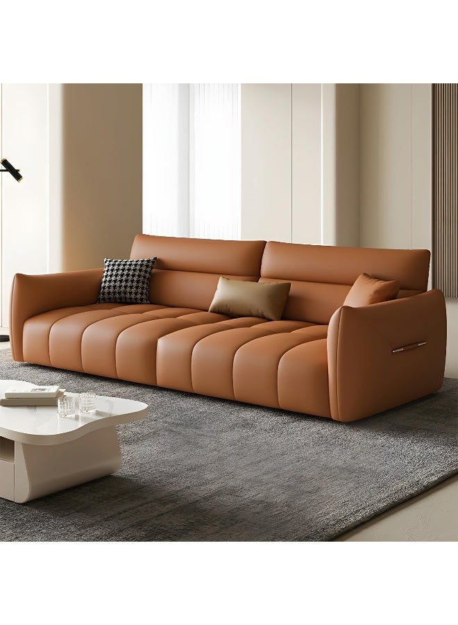 Comfynest Comfynest Modern Cat Claw Leather Sofa With Foam Seat And Scratch-Resistant Function 240X100X80 Cm Brown  - Image 3