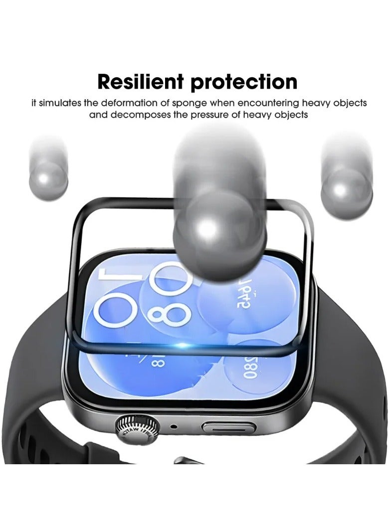 تي دبليو إي جي جي أو أن واقي شاشة ساعة هواوي فيت 3، واقي شاشة بغطاء كامل لساعة ساعة هواوي فيت 3 أسود/شفاف - Image 2