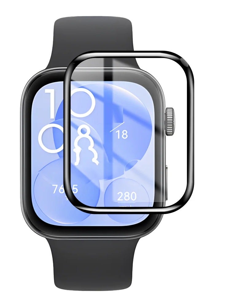 تي دبليو إي جي جي أو أن واقي شاشة ساعة هواوي فيت 3، واقي شاشة بغطاء كامل لساعة ساعة هواوي فيت 3 أسود/شفاف - Image 1