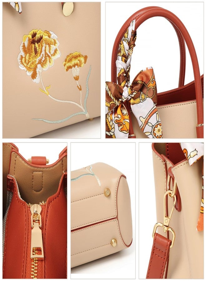 TIBES Women Purses Satchel Handbags Fashion Ladies Top Handle Handbag Crossbody Shoulder Bags Tote (Off White) - Image 5