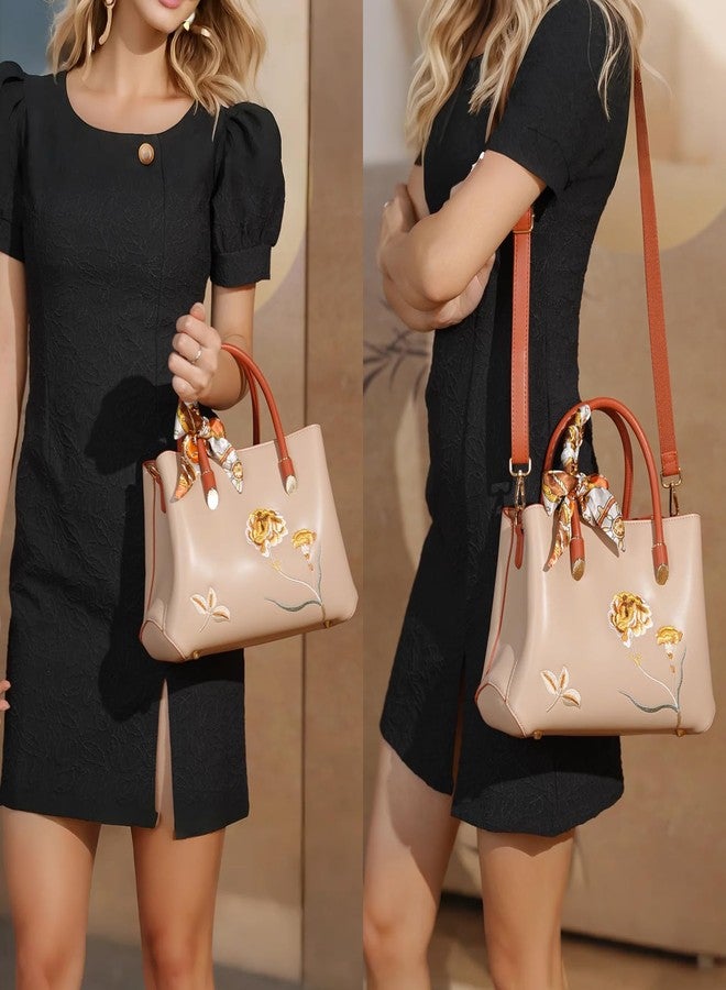 TIBES Women Purses Satchel Handbags Fashion Ladies Top Handle Handbag Crossbody Shoulder Bags Tote (Off White) - Image 2