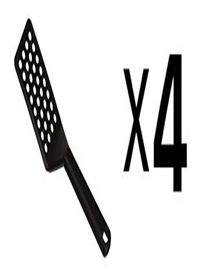 Norpro Beveled Heat Resistant Nylon Spatula w/Drain Holes, Black 97 (4-Pack) - Image 1