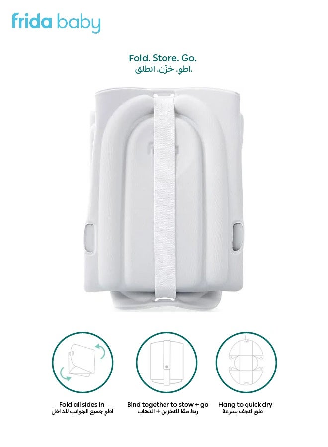 fridababy Frida Baby Soft Sink Baby Bath – Foldable, Quick-Dry Cushion, Newborn Support, Portable Infant Bathtub, Safe & Comfy, Fits Most Sinks for Easy Bath Time – Grey - Image 2