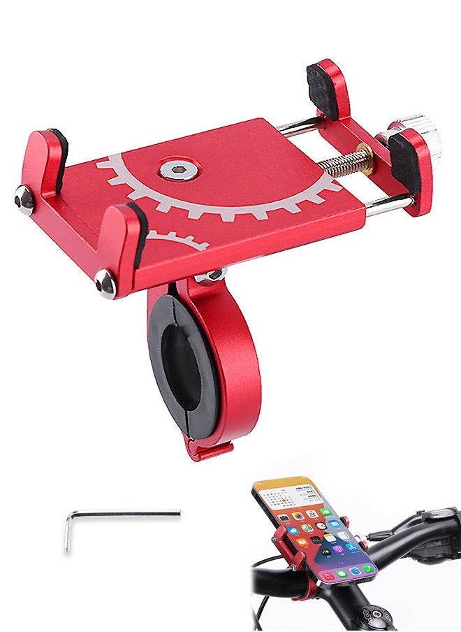 Generic Aluminum Cycle Phone Holder Phone Stand, Mountain Bicycle Cellphone Clamp, Adjustable Scooter Phone Clip Freely for 3.5" to 7.5" Device (Red)  - Image 1