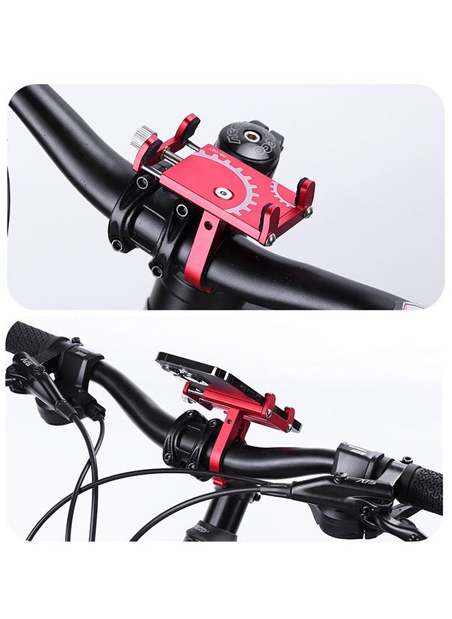Generic Aluminum Cycle Phone Holder Phone Stand, Mountain Bicycle Cellphone Clamp, Adjustable Scooter Phone Clip Freely for 3.5" to 7.5" Device (Red)  - Image 5