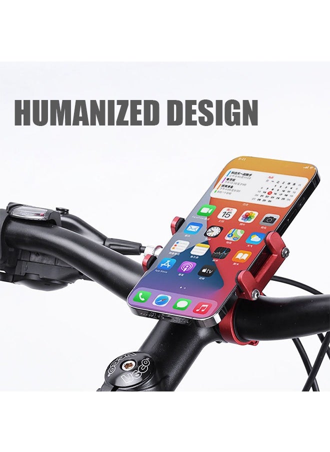 Generic Aluminum Cycle Phone Holder Phone Stand, Mountain Bicycle Cellphone Clamp, Adjustable Scooter Phone Clip Freely for 3.5" to 7.5" Device (Red)  - Image 2