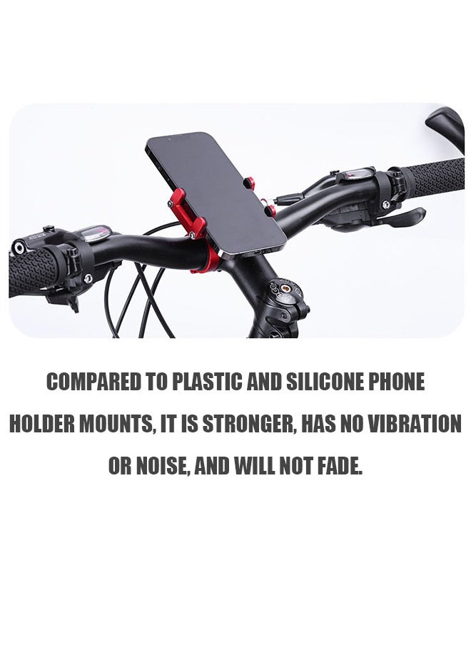 Generic Aluminum Cycle Phone Holder Phone Stand, Mountain Bicycle Cellphone Clamp, Adjustable Scooter Phone Clip Freely for 3.5" to 7.5" Device (Red)  - Image 4