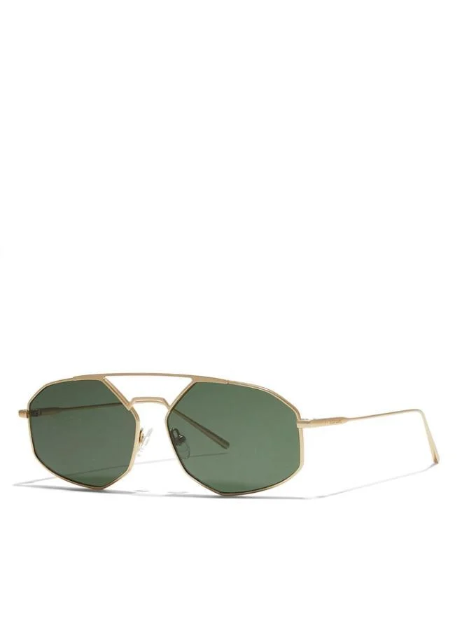 30Sundays POIRET - La French Collection Men Green Sunglasses - Frame Material: Metal - Lens Color: Green- Frame Color: Gold - Full Rim