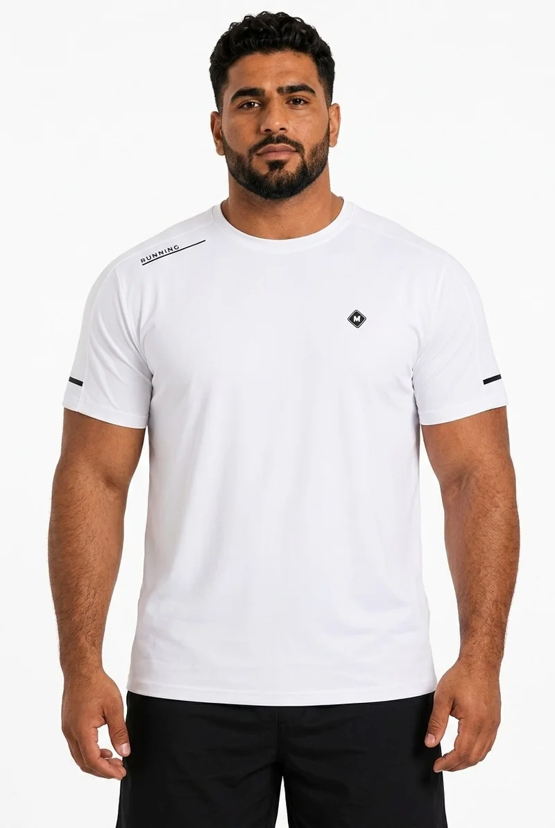 Men's Plus Size Training Short Sleeve T-Shirt White