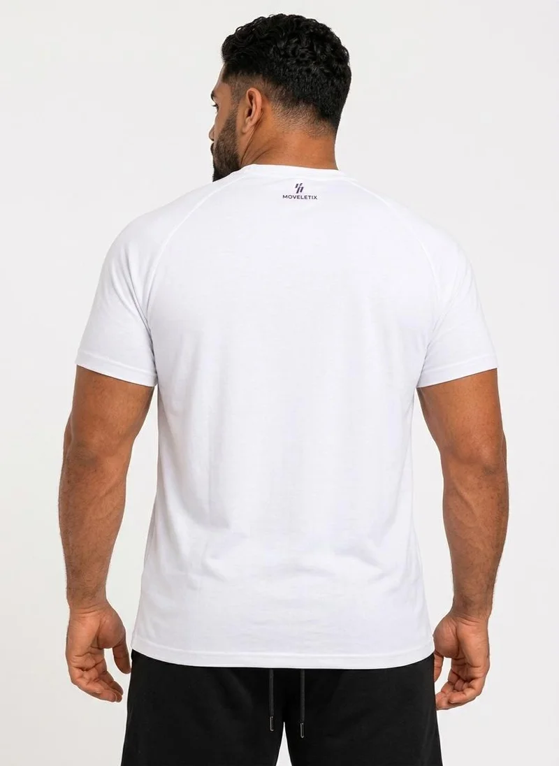 Moveletix Men's Plus Size Training Short Sleeve T-Shirt White
