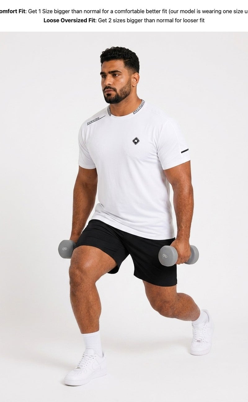 Moveletix Men's Plus Size Training Short Sleeve T-Shirt White - Image 4