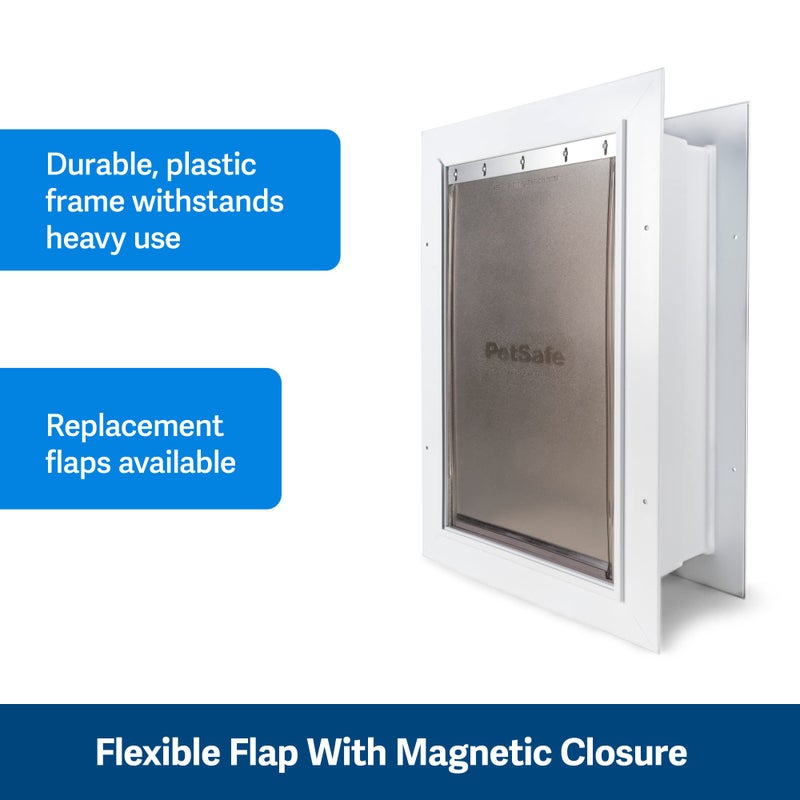 PetSafe Wall Entry Pet Door - Rust-Free Telescoping Frame - Easy Install for Interior & Exterior Walls 4 3/4" - 7" Thick - Large - for Pets Up to 100 Lb - Image 4