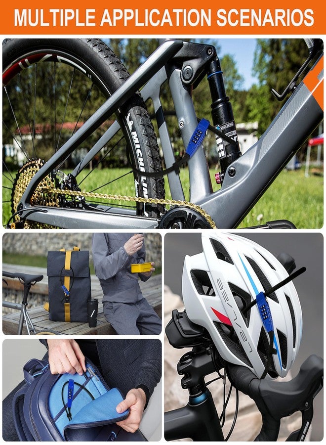 OKG 4-Digit Combination Zip Tie Lock - Anti-Scratch Stainless Steel Cable Bike Lock with Resettable Code, Secure Helmets, Skis, Prams, Bike, Cabinet, French Doors, and More (Blue) - Image 5