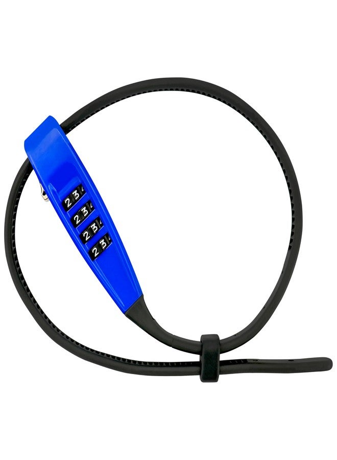 OKG 4-Digit Combination Zip Tie Lock - Anti-Scratch Stainless Steel Cable Bike Lock with Resettable Code, Secure Helmets, Skis, Prams, Bike, Cabinet, French Doors, and More (Blue) - Image 1