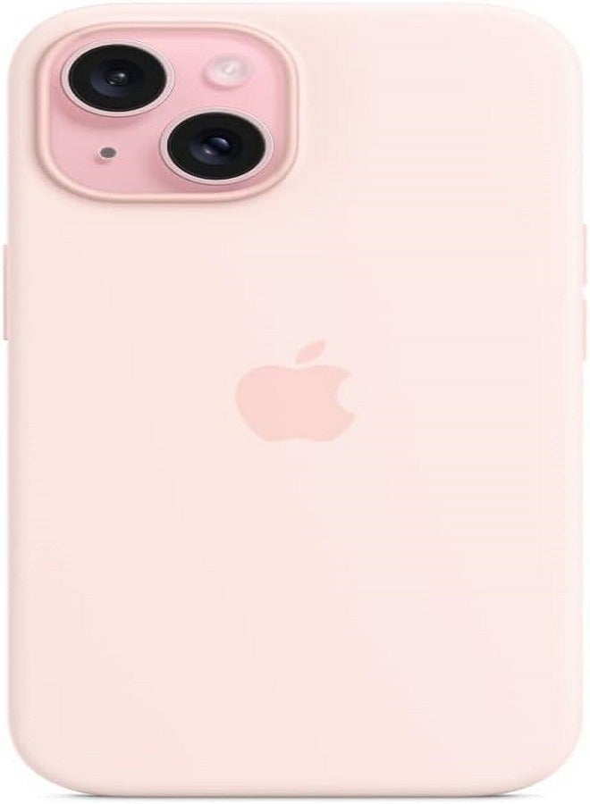 IAF Generic Silicon Case Cover For Apple iPhone 15 Silicone Back Case with MagSafe - Light Pink ​​​​​​​ - Image 1