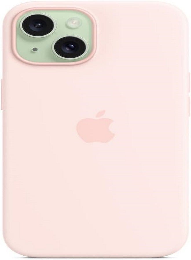 IAF Generic Silicon Case Cover For Apple iPhone 15 Silicone Back Case with MagSafe - Light Pink ​​​​​​​ - Image 2