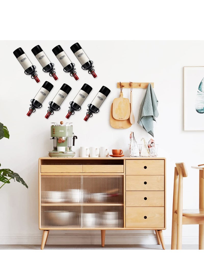 SYOSI - 10 Pcs Mounted Wine Racks, Spiral Wine Wall Holder, Metal Wine Bottle Display Holder, Wine Rack for Wine Organizer and Storage Wall Wine Themed Decor, Black (Downward Style) - Image 1