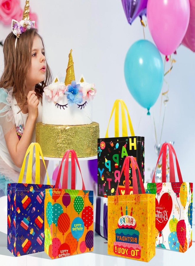 Pinsit 40 PCS Happy Birthday Party Favors Bags, Non Woven Birthday Gift Bags, Happy Birth Themed Reusable Goodie Bags with Handles for Boys Girls Birthday Baby Shower Party Supplies - Image 4