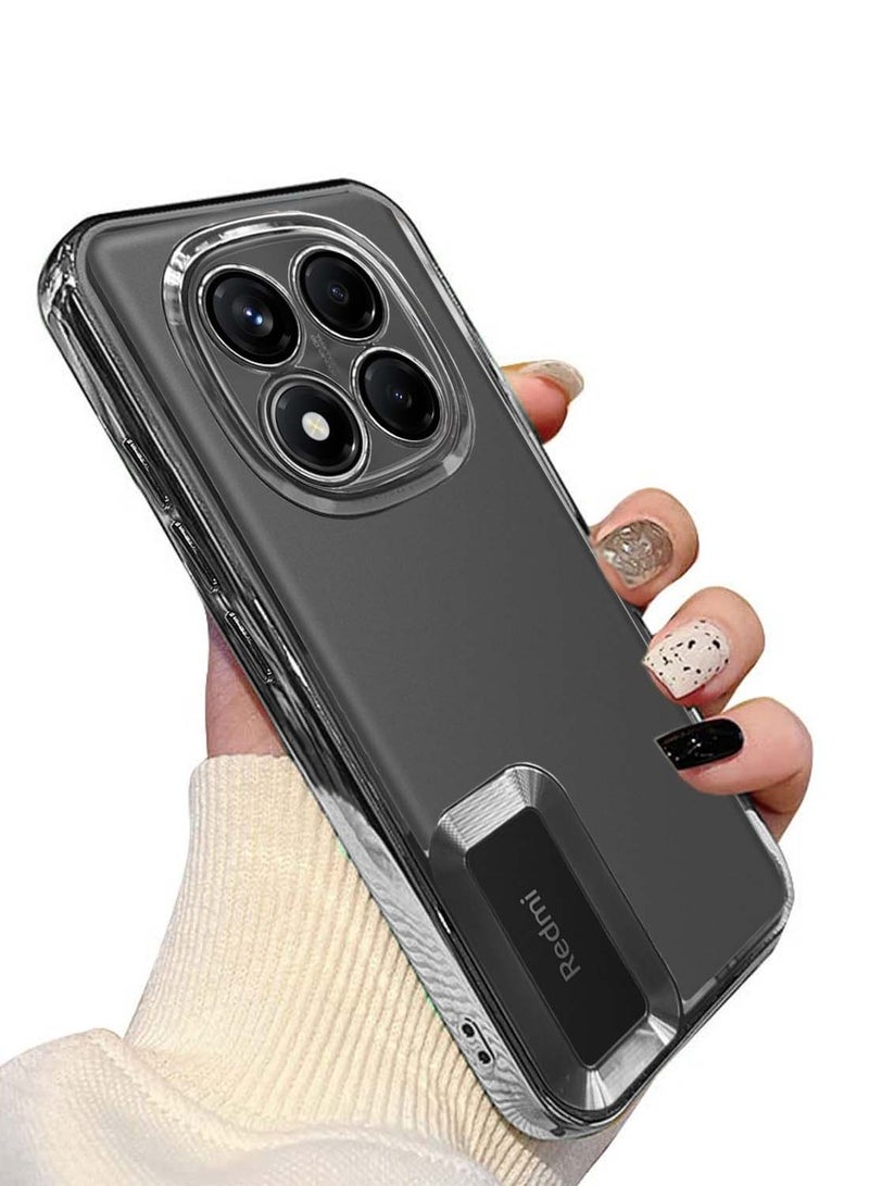 Wtech Xiaomi Redmi Note 14 Pro+ / Redmi Note 14 Pro Plus 5G 2024 PU Luxury Plating Raised Lips Camera Hole Case Cover - Black - Image 2