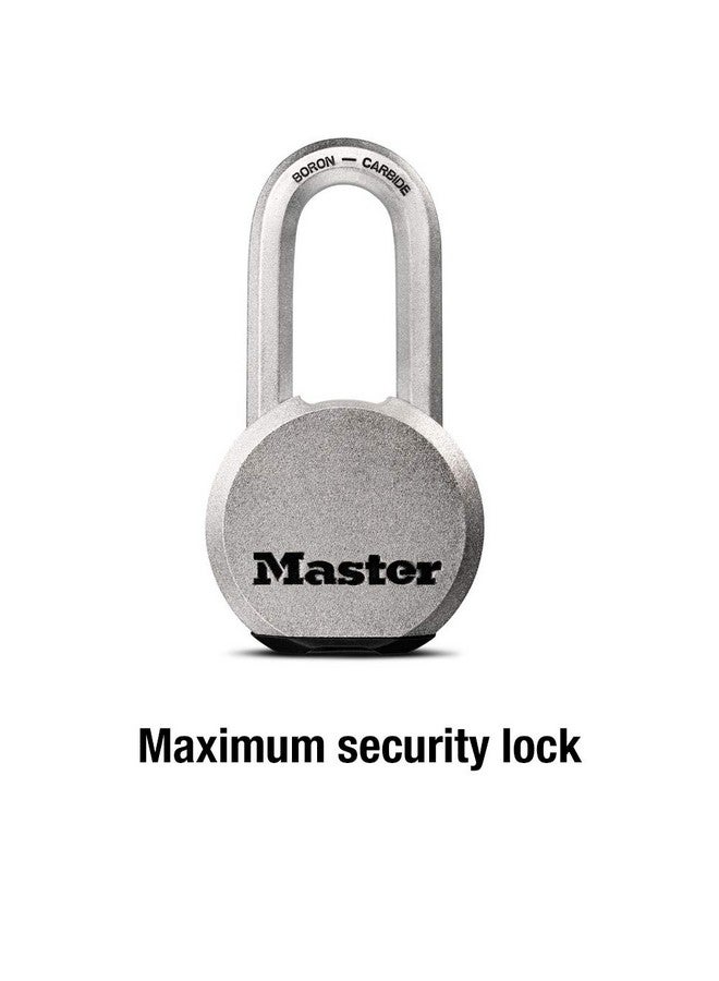 Master Lock Master Lock Magnum Heavy Duty Solid Steel Silver Padlock with Key, Cut Resistant Gate Locks for Outdoor Fence or Shed, 14/32 x 2 x 15/16 Inches, M930XKADLH  - Image 2