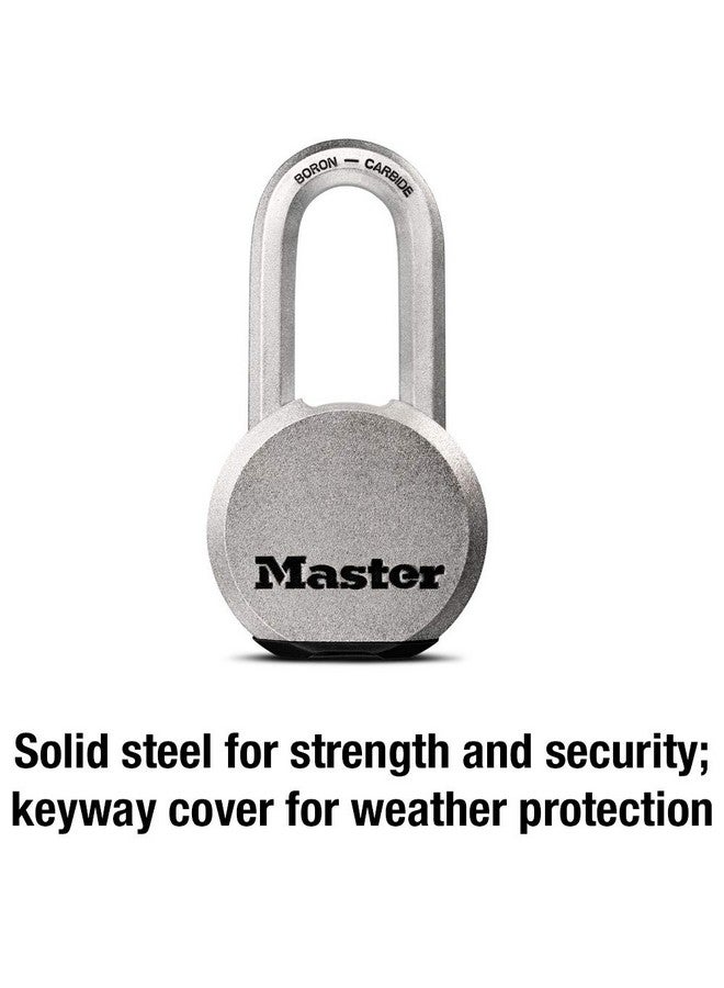 Master Lock Master Lock Magnum Heavy Duty Solid Steel Silver Padlock with Key, Cut Resistant Gate Locks for Outdoor Fence or Shed, 14/32 x 2 x 15/16 Inches, M930XKADLH  - Image 3
