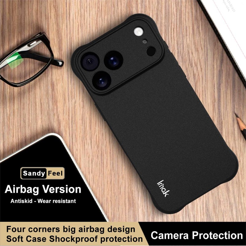إيماك جراب هاتف TPU مقاوم للصدمات مع وسادة هوائية لهاتف Iphone 17 Pro Max (أسود غير لامع) - Image 2