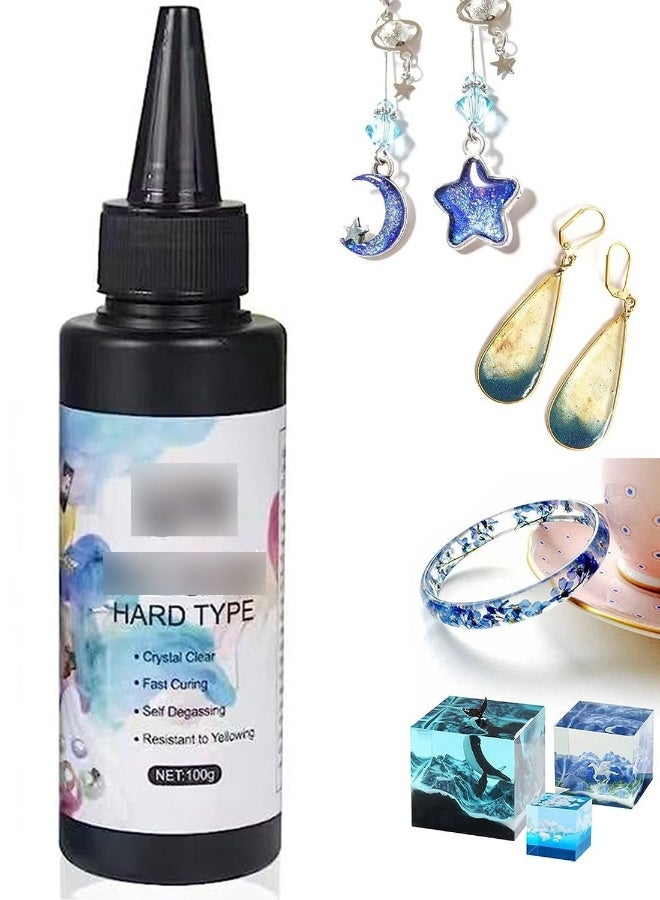 UV Resin, Crystal Clear Ultraviolet Curing Epoxy Resin for DIY Jewelry Making, Handmade Craft Decoration, Solar Cure Sunlight Activated Resin for Casting and Coating (100g, Clear) - Image 1