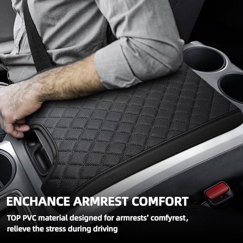 GAWAF Center Console Cover Compatible with 2009-2014 Ford F150, PVC Leather Middle Console Cover Seat Box Lid, Armrest Box Protective Cushion Pad, Customized Truck Accessories - Image 3
