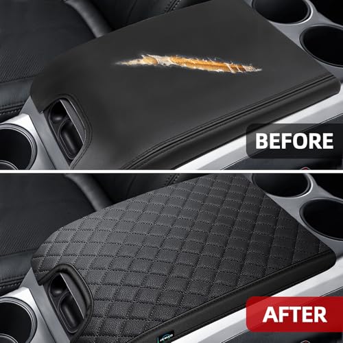GAWAF Center Console Cover Compatible with 2009-2014 Ford F150, PVC Leather Middle Console Cover Seat Box Lid, Armrest Box Protective Cushion Pad, Customized Truck Accessories - Image 5