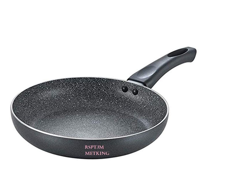 RSPTJM METKING Aluminium Fry Pans Pot Pans/kadai/Combo Omega Deluxe Granite Kadai, 240mm, Black Granite Fry Pan, 280 and 300 mm, Black (Pan) - Image 3