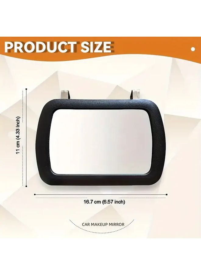 Black Car Sun Visor Clip On Makeup Mirror Universal High Definition Beauty Mirror - Image 2