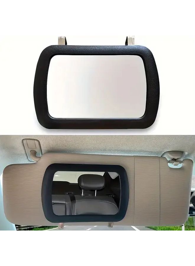 Black Car Sun Visor Clip On Makeup Mirror Universal High Definition Beauty Mirror - Image 1