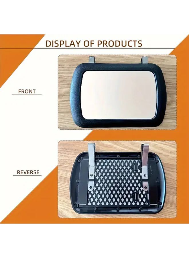 Black Car Sun Visor Clip On Makeup Mirror Universal High Definition Beauty Mirror - Image 3